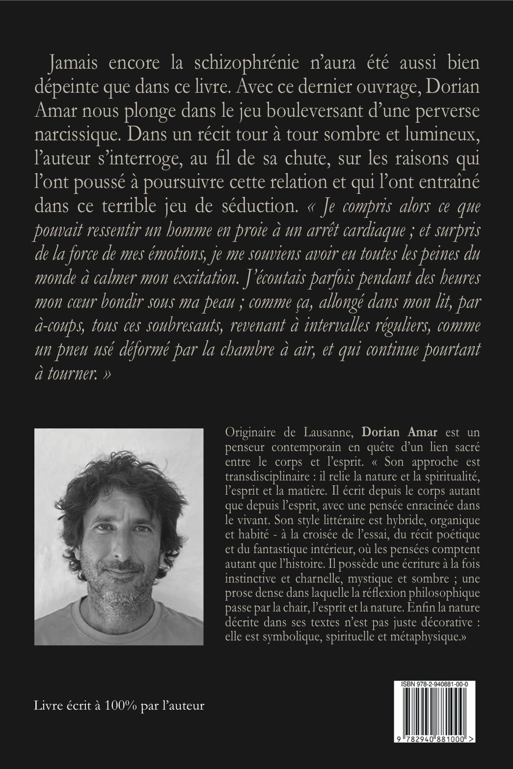Quatrième de couverture — Schizophrenia, Dorian Amar, Éditions Orat